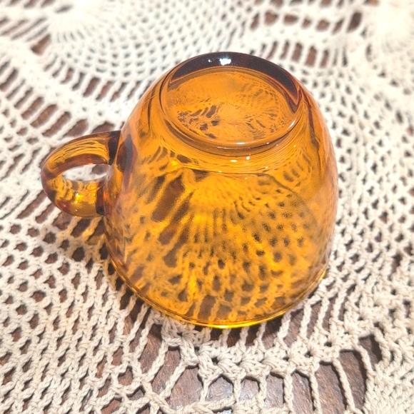 Vintage Indiana Sunburst Amber Glass cup with handle - Picture 5 of 5